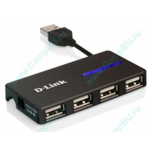 Карманный USB 2.0 концентратор D-Link DUB-104 в Черкесске, USB хаб DLink DUB104 (Черкесск)