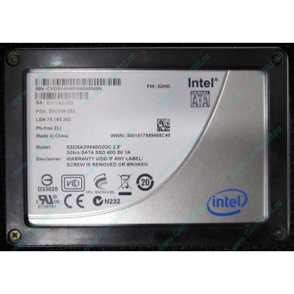 Нерабочий SSD 40Gb Intel SSDSA2M040G2GC 2.5" FW:02HD SA: E87243-203 (Черкесск)